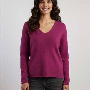 Magenta V-Neck Sweater